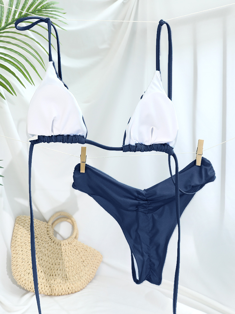 Sexy dobras conjunto de biquín - Thong Bikini Women avaliação e preço