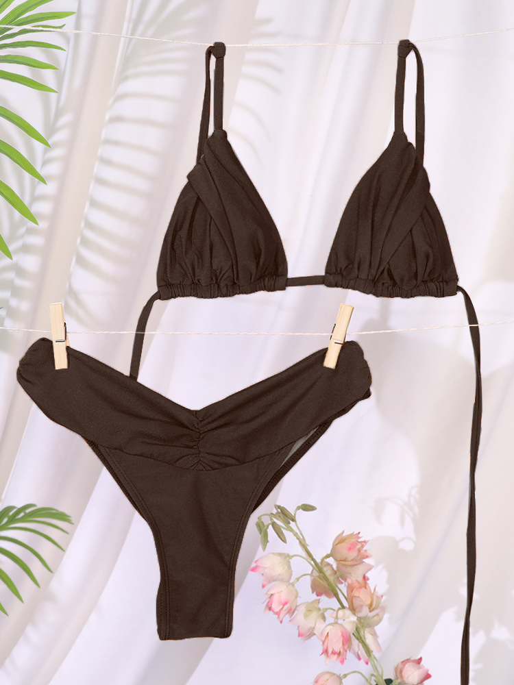 Sexy dobras conjunto de biquín - Thong Bikini Women avaliação e preço
