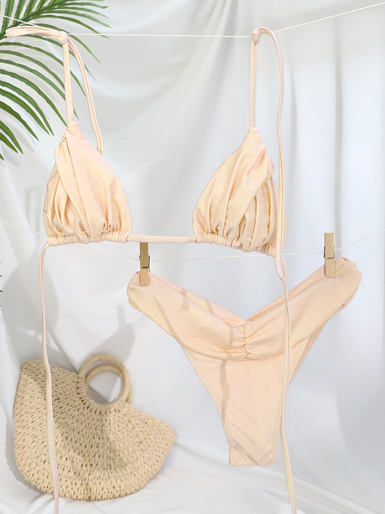 Sexy dobras conjunto de biquín - Thong Bikini Women avaliação e preço