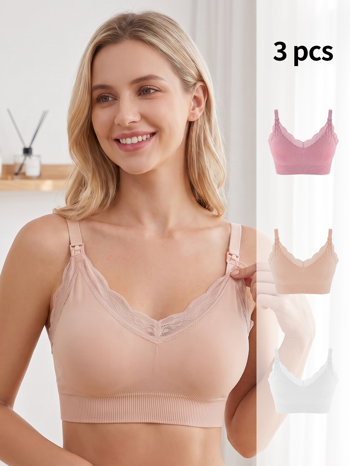 3 peças de sutiã de amamentaçã - Nursing Bra Sleep avaliação e preço